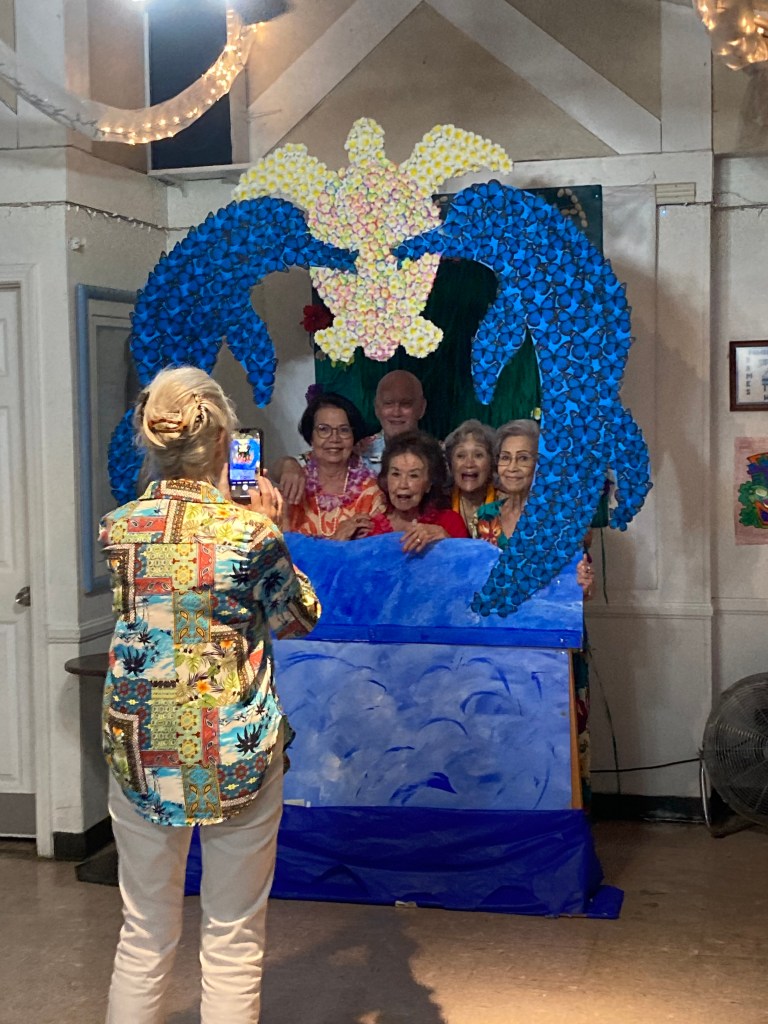 Photo booth at AVIO's Hawaiian night 